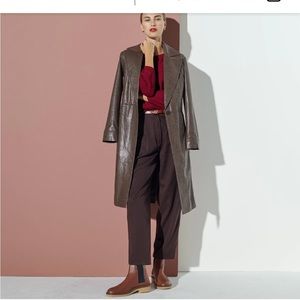 Vegan leather trench coat